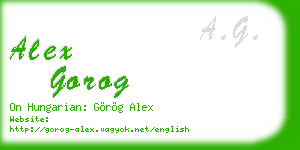 alex gorog business card