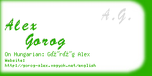 alex gorog business card